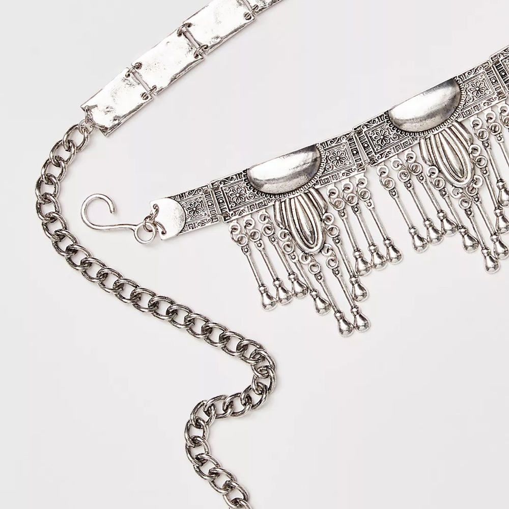 Free People Party Crasher Silver Fringe Belt - Picture 6 of 7